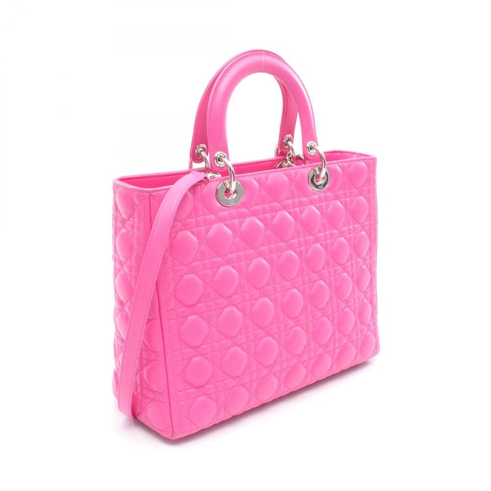 Dior Lady Handbag Leather Pink